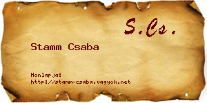 Stamm Csaba névjegykártya