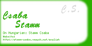 csaba stamm business card